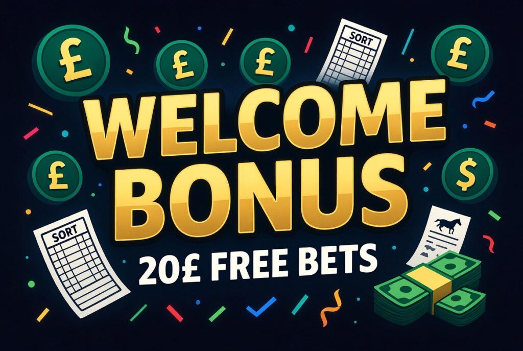 20 Pound in Free Bets Welcome Bonus & Free Bet Offer